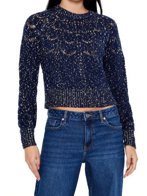 Metallic Pointelle Sweater