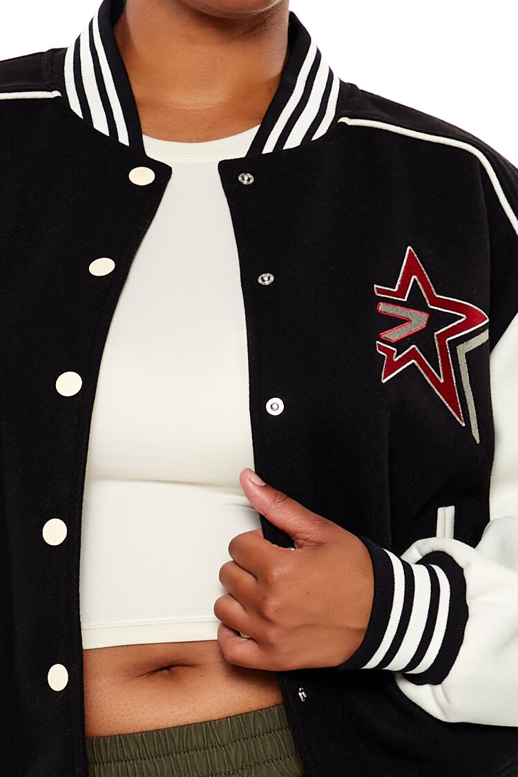 Plus Size Star Girl Varsity Jacket - Image 3