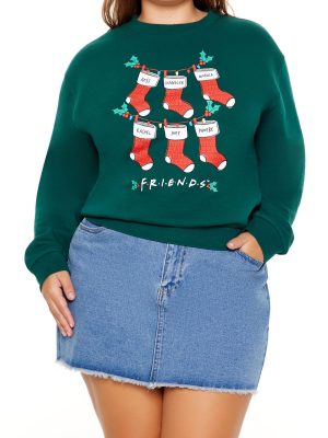 Plus Size Friends Christmas Stockings Pullover