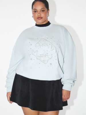 Plus Size Beaded Pisces Pullover