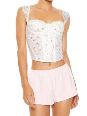 Floral Lingerie Corset Crop Top