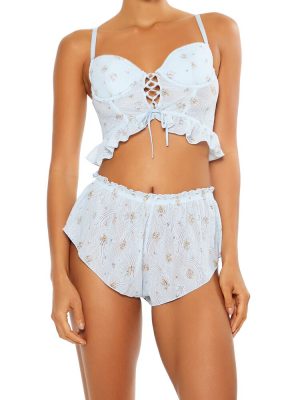 Floral Flounce Lingerie Corset Cami