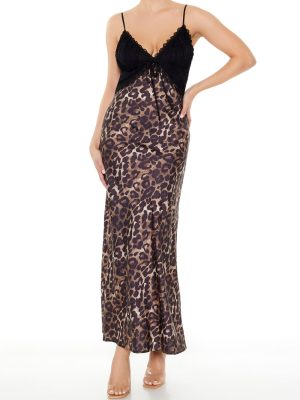 Leopard Combo Maxi Slip Dress