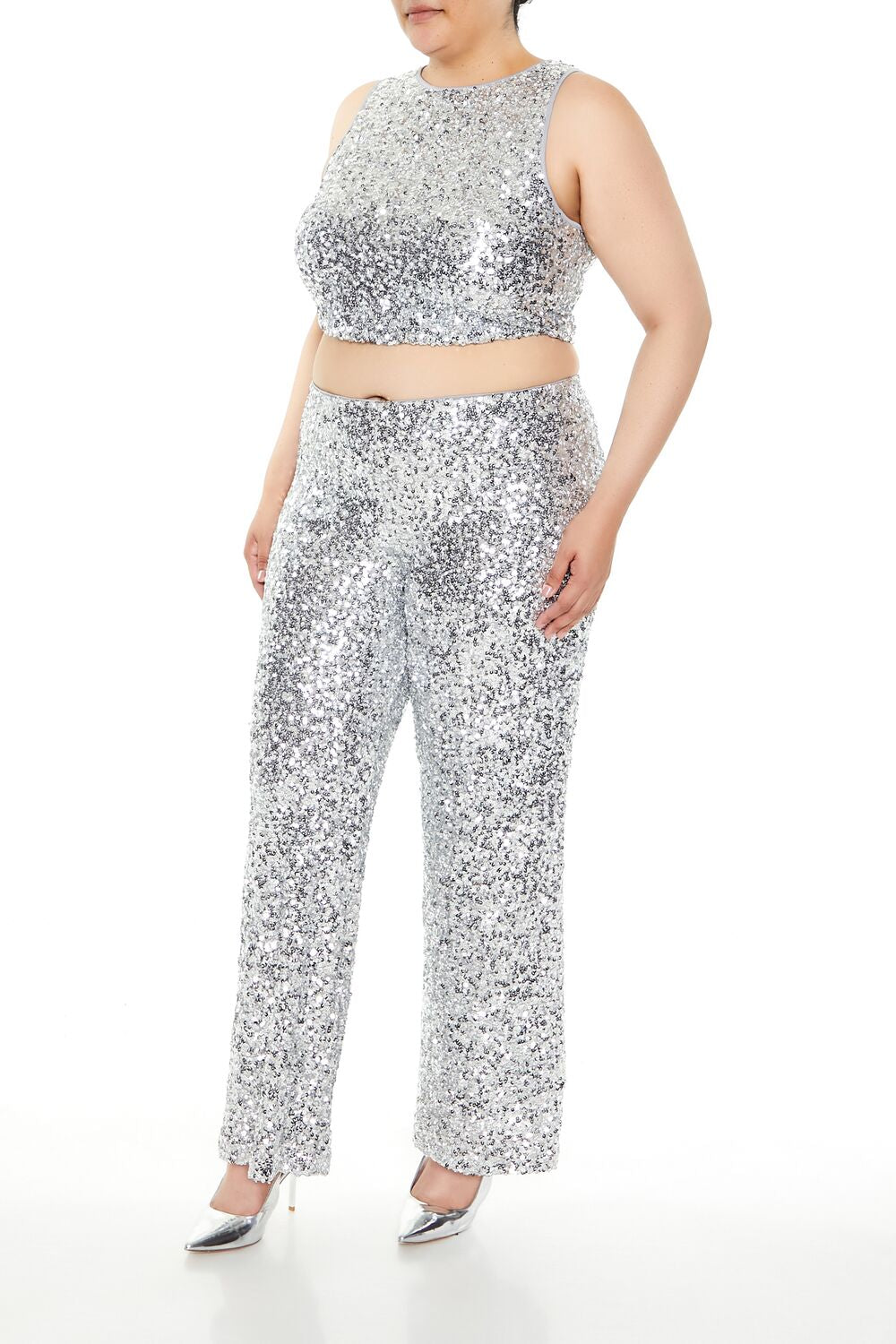 Plus Size Sequin High-Rise Pants - Image 3