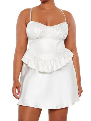 Plus Size Glitter V-Hem Bustier Cami