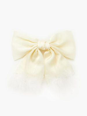 Faux Feather Bow Hair Barrette