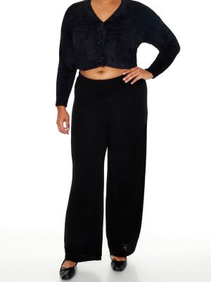 Plus Size Wide-Leg Sweater-Knit Pants