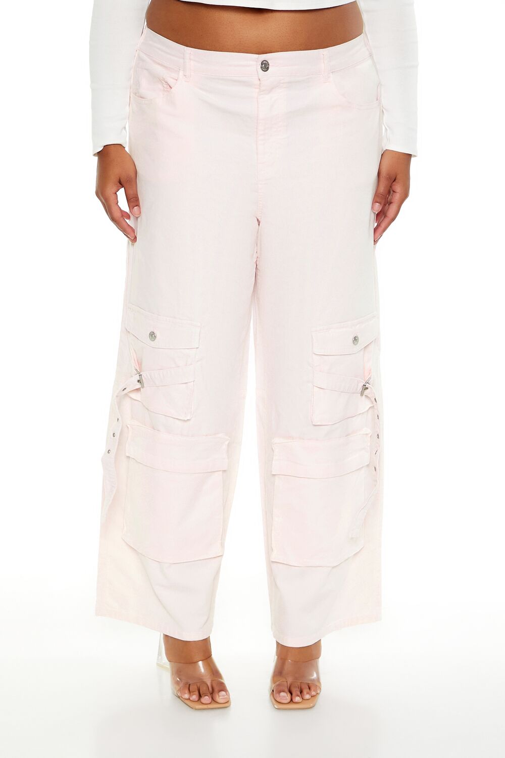 Plus Size Velvet Cargo Pants - Image 2