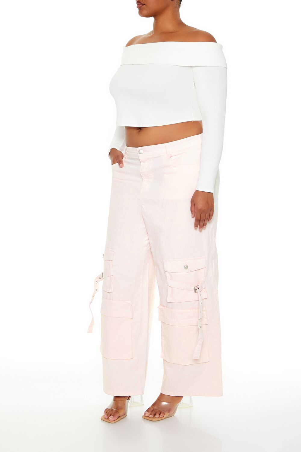 Plus Size Velvet Cargo Pants - Image 3