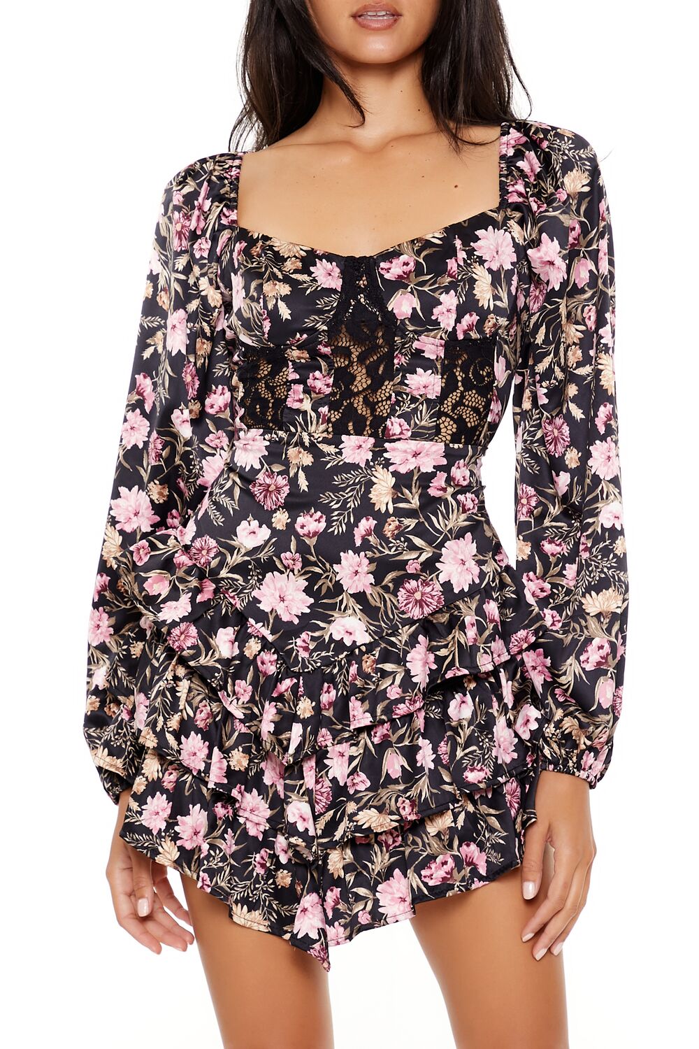 Tiered Floral Tie-Back Mini Dress - Image 2