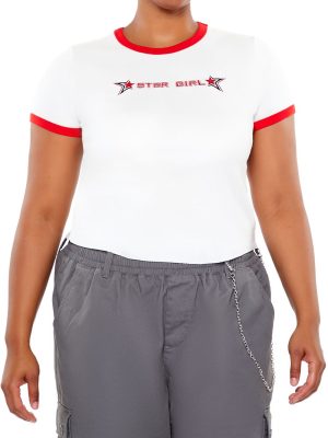 Plus Size Star Girl Ringer Tee