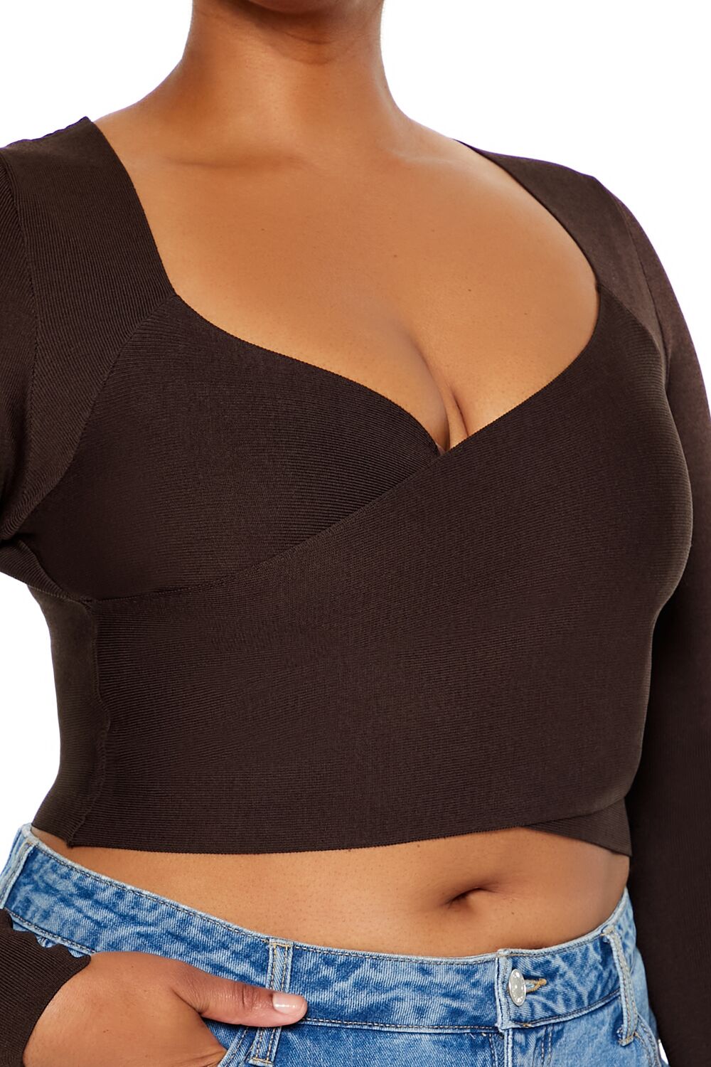 Plus Size Crossover Sweater - Image 3