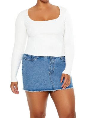 Plus Size Ribbed Sweater-Knit Top