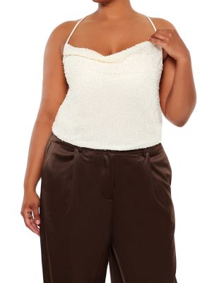 Plus Size Beaded Cropped Cami