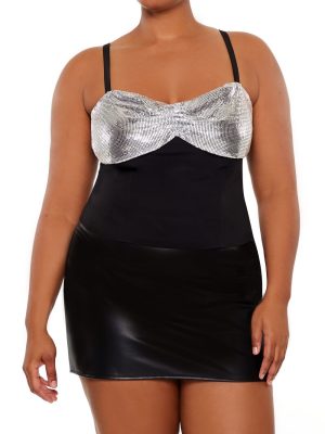 Plus Size Chainmail Cropped Cami