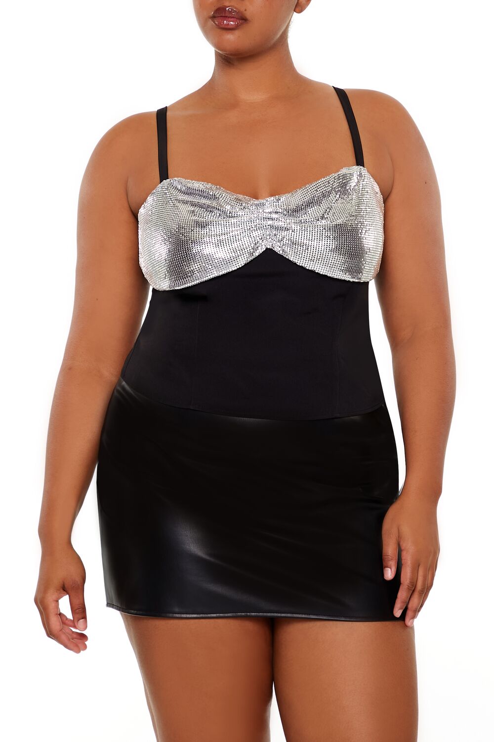 Plus Size Chainmail Cropped Cami