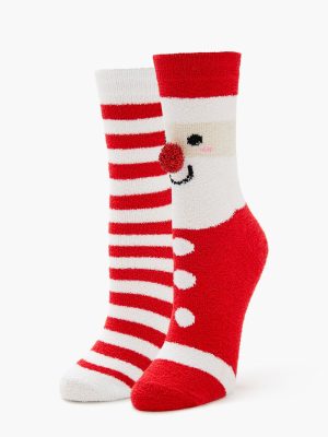 Santa Pom Pom Crew Socks Set - 2 pack