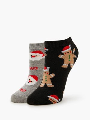 Gingerbread Man & Santa Ankle Socks Set - 2 pack