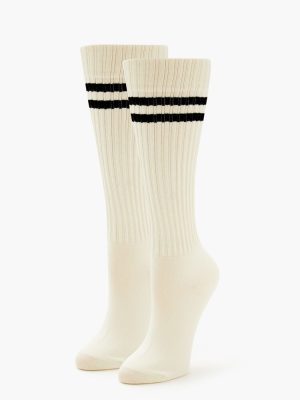 Varsity-Striped Ribbed Socks