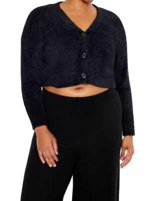 Plus Size Rib-Knit Cardigan Sweater