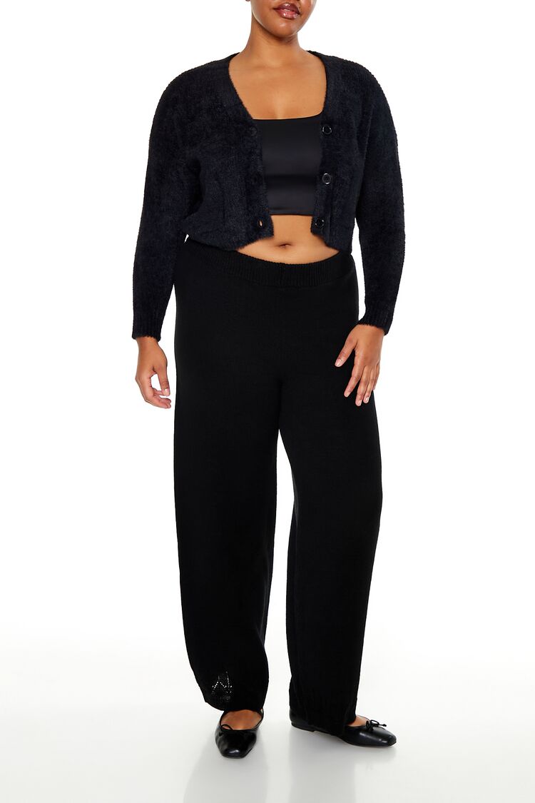 Plus Size Rib-Knit Cardigan Sweater - Image 2