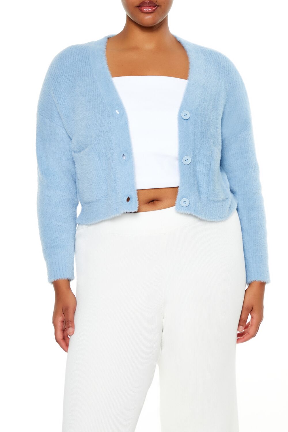 Plus Size Rib-Knit Cardigan Sweater - Image 11