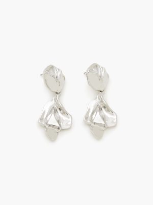 Hammered Abstract Drop Earrings