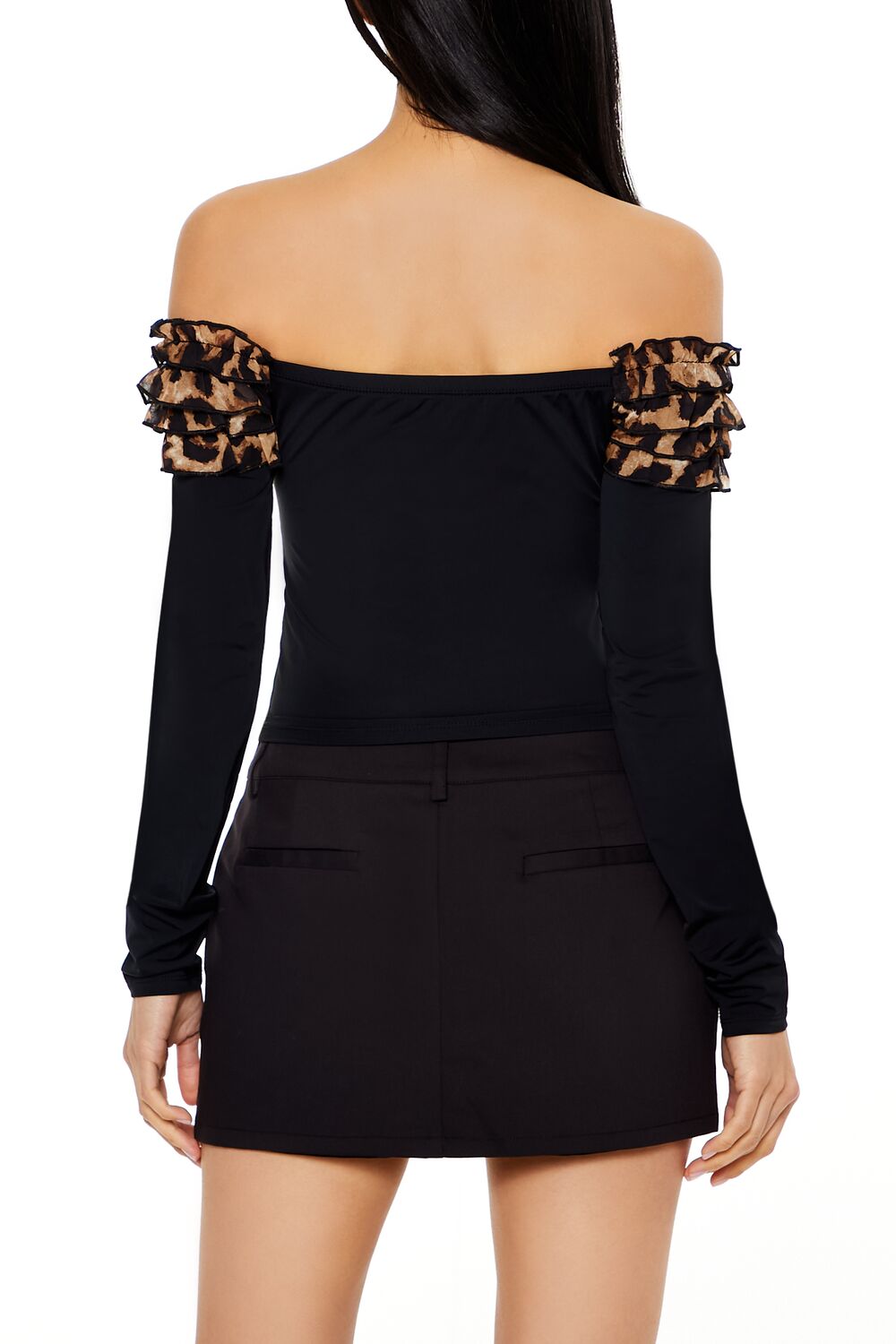 Leopard Off-the-Shoulder Crop Top - Image 5