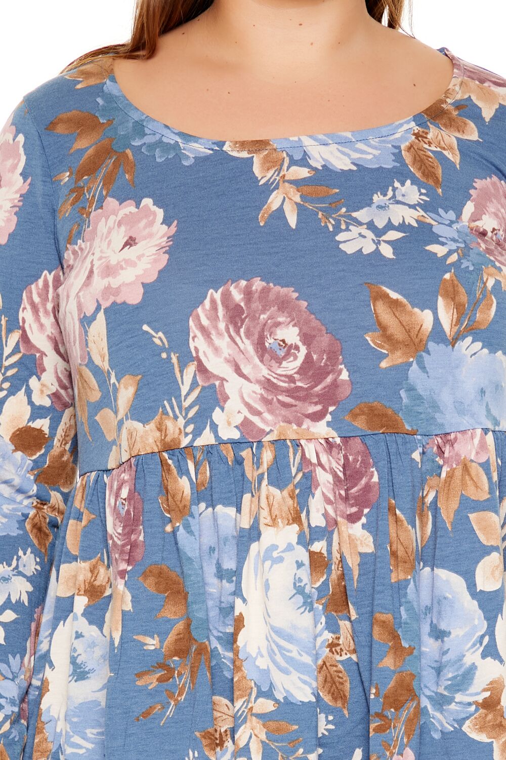 Plus Size Floral Print Flounce Top - Image 3