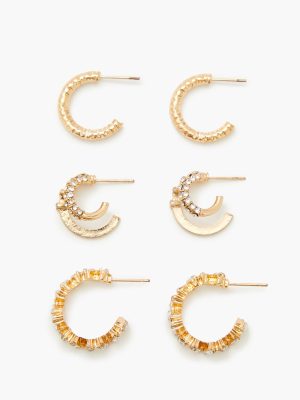 Rhinestone Hoop Earring Set