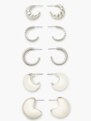 Twisted & Etched Hoop Earring Set