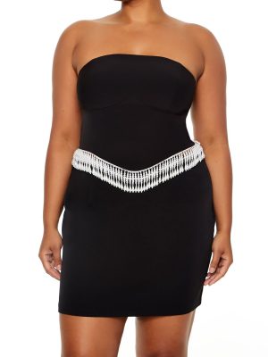 Plus Size Beaded-Trim Tube Top