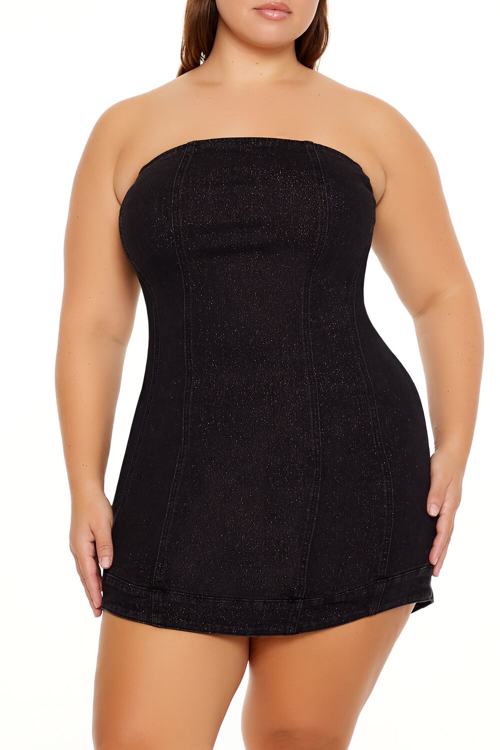 Plus Size Denim Tube Dress - Image 2