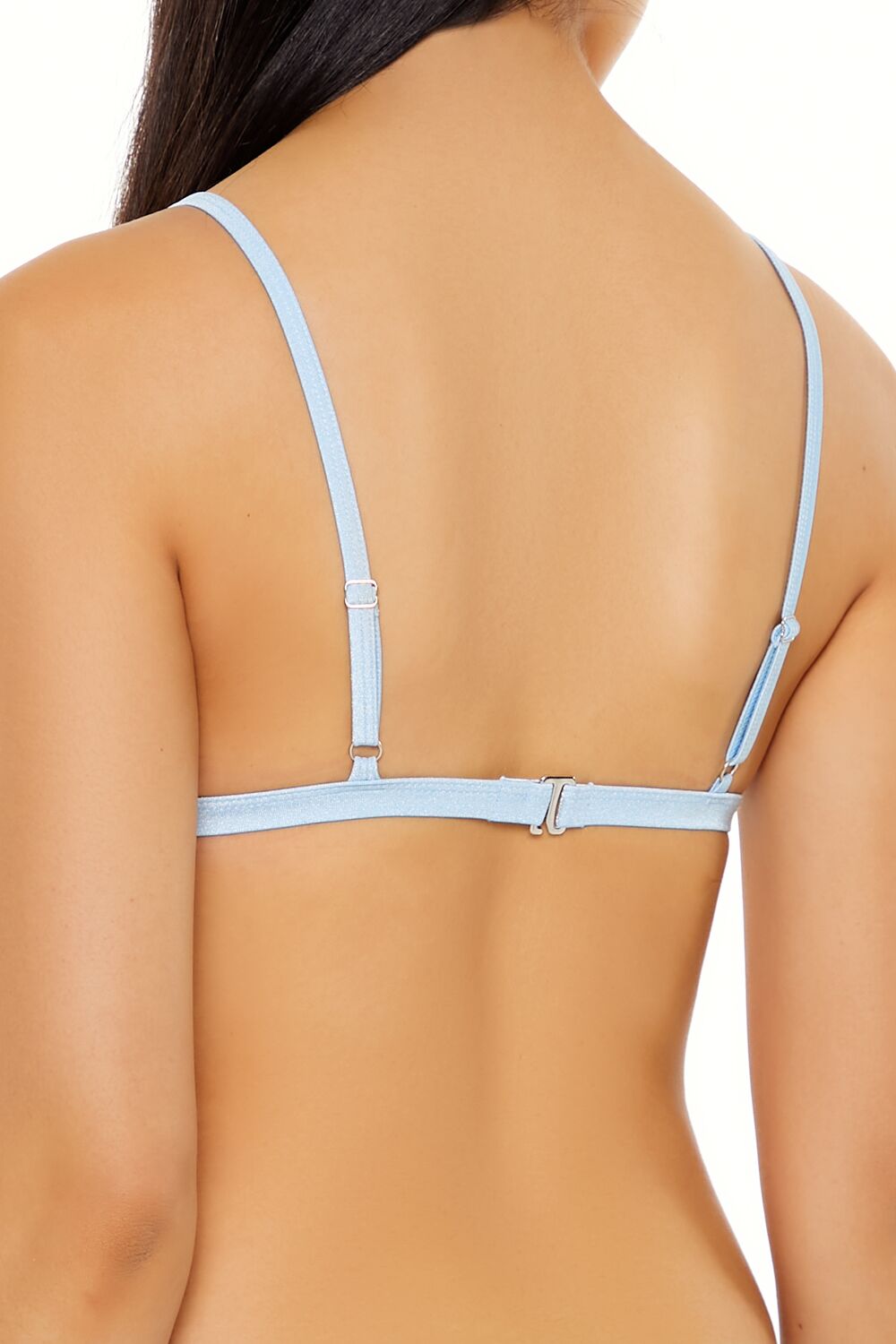 Shiny Binded-Triangle Bikini Top - Image 5