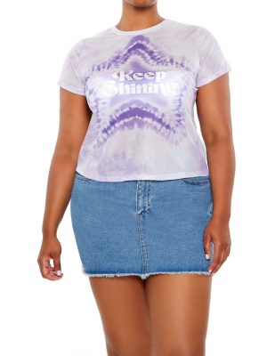 Plus Size Keep Shining Tie-Dye Tee