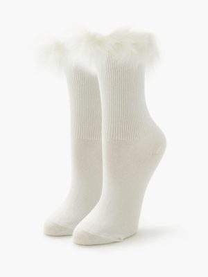 Faux Fur-Trim Crew Socks