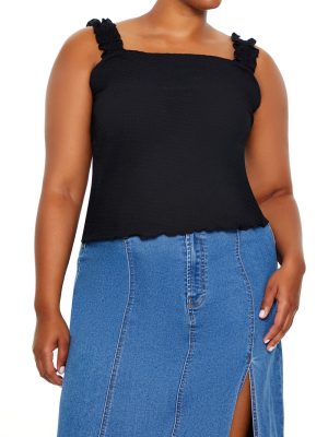 Plus Size Ruffle-Strap Tank Top