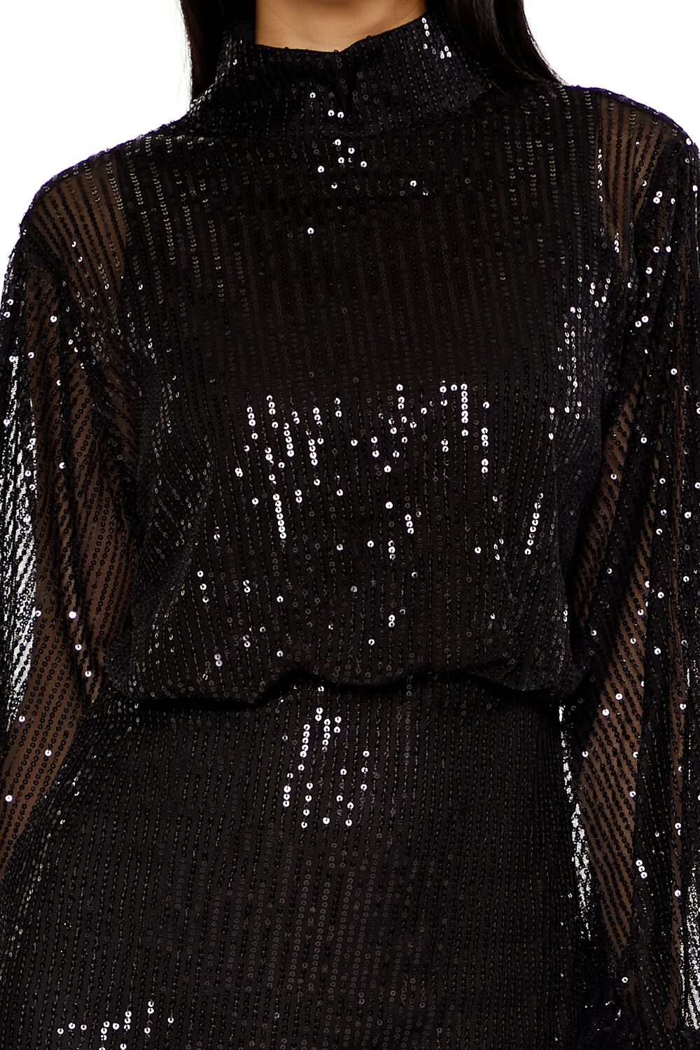 Sequin High-Neck Mini Dress - Image 5