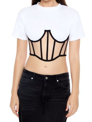 Sheer Corset Combo Crop Top