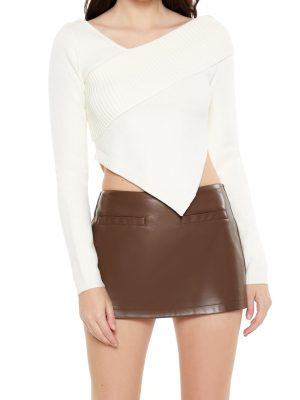 Crossover Cropped Sweater