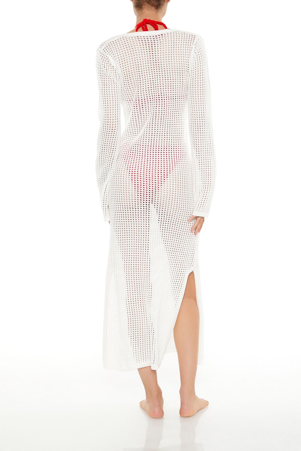 Crochet O-Ring Swim Cover-Up Maxi Dress - Image 4