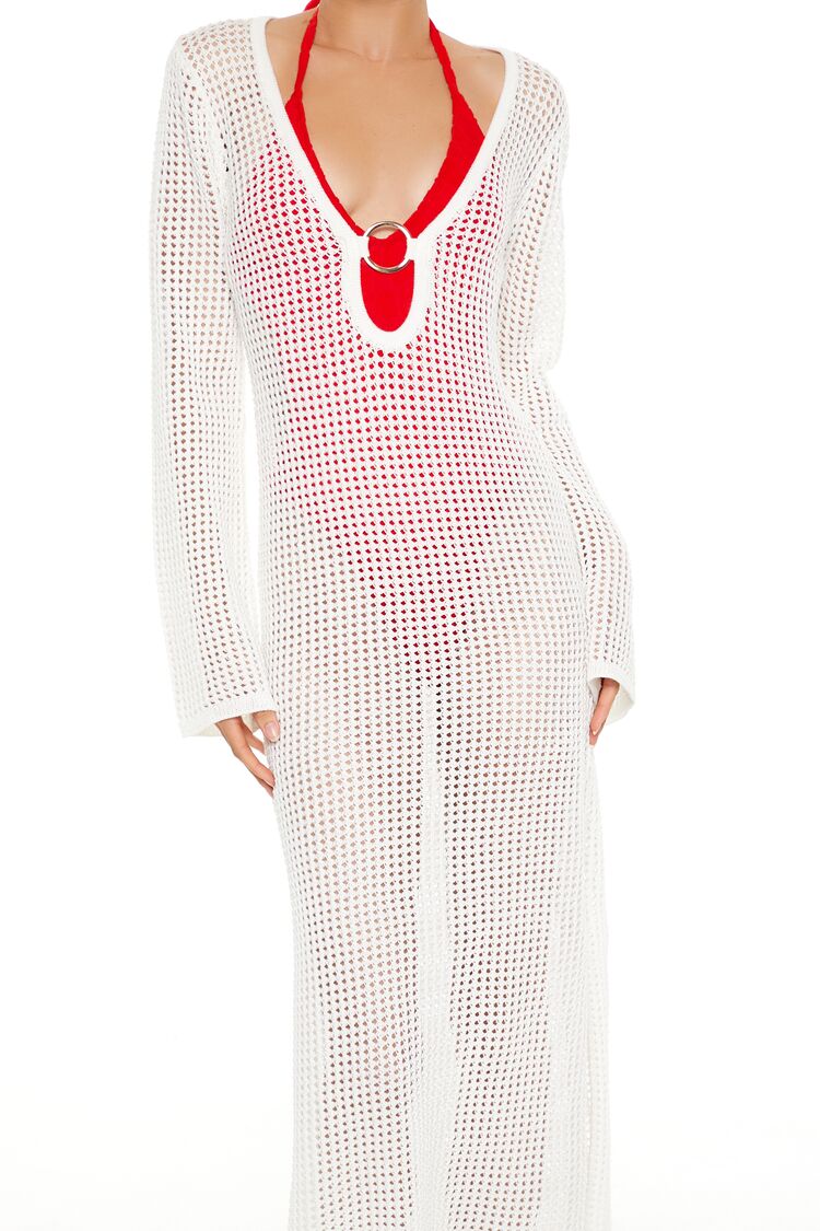 Crochet O-Ring Swim Cover-Up Maxi Dress - Image 5