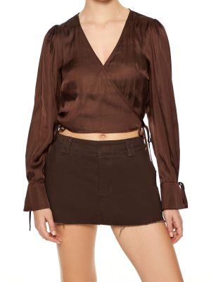 Tie-Front Wrap Crop Top