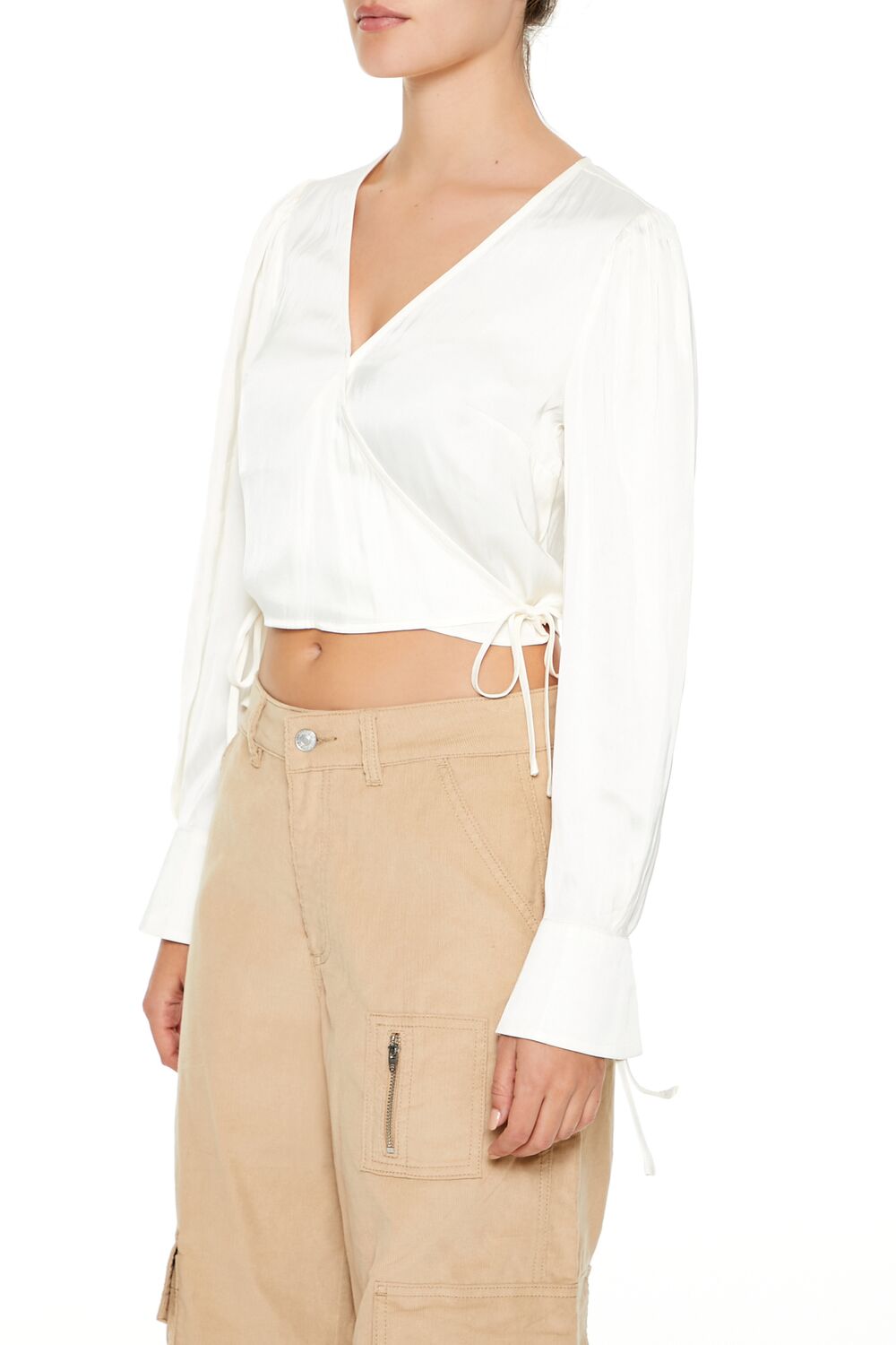 Tie-Front Wrap Crop Top - Image 9