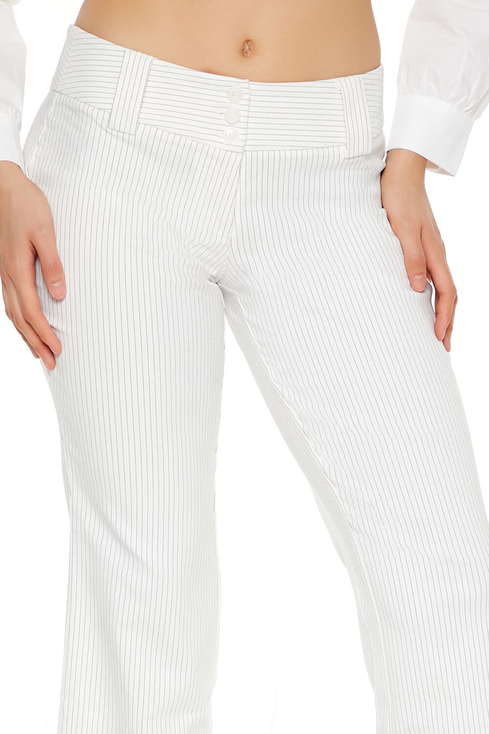 Pinstriped Low-Rise Trouser Pants - Image 5