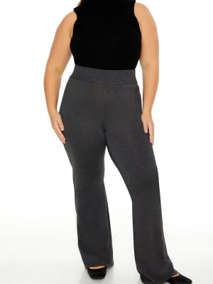 Plus Size Sweater-Knit Flare Pants