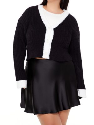Plus Size Two-Tone Cardigan Sweater