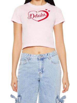 Delulu Sweater-Knit Crop Top
