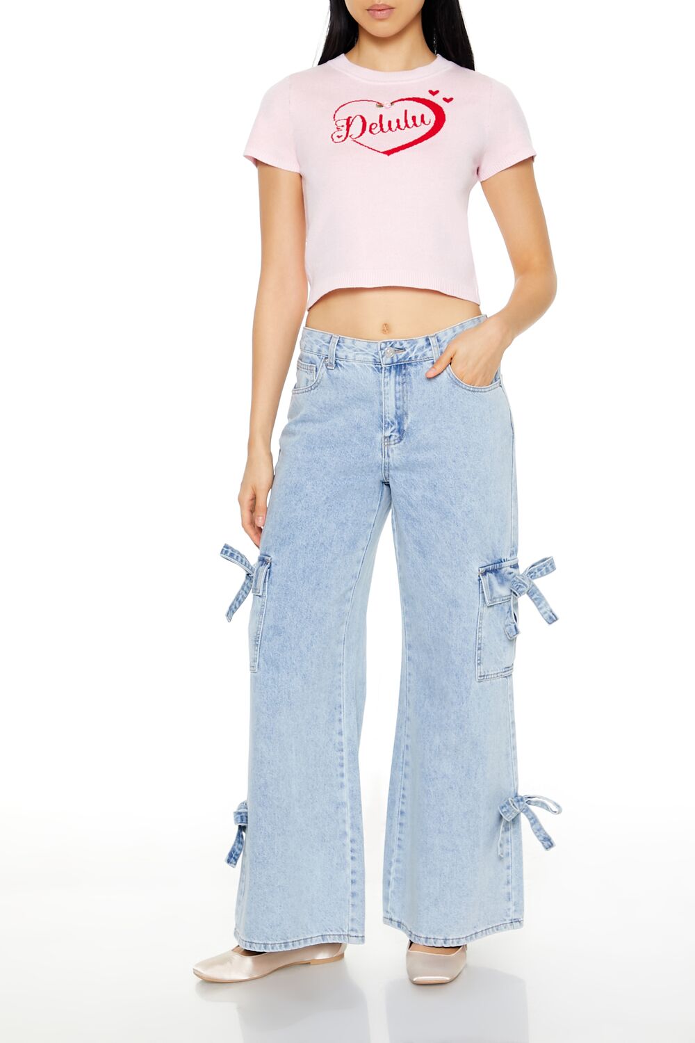 Delulu Sweater-Knit Crop Top - Image 2