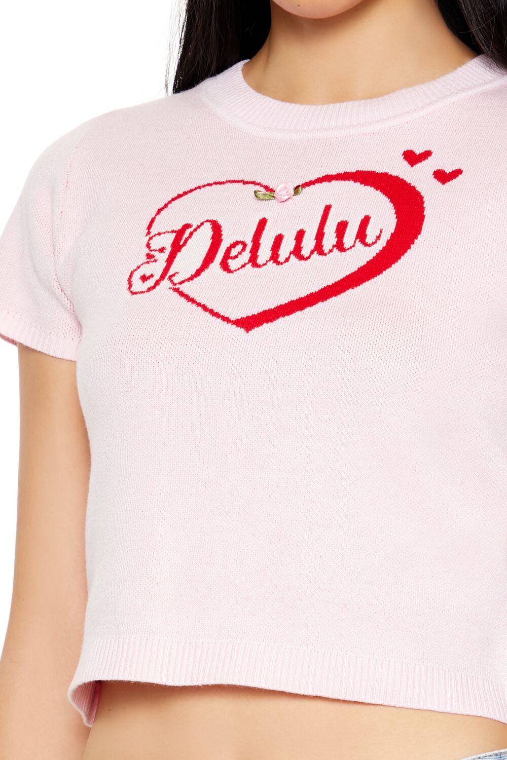 Delulu Sweater-Knit Crop Top - Image 3